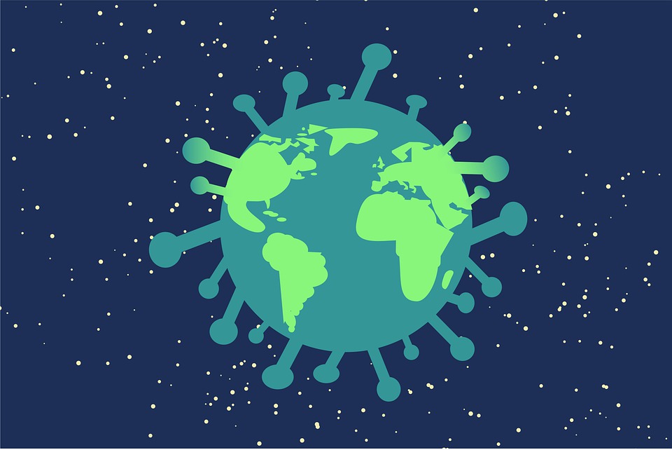 Cartoon covid virus